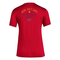 T-shirt adidas Real Salt Lake Local Stoic pour femme, rouge