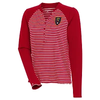 T-shirt Henley à manches longues rouge Antigua Real Salt Lake Maverick pour femme