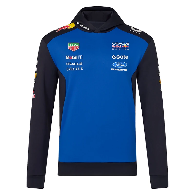 Men's Navy Oracle Red Bull Racing 2026 Replica Long Sleeve Overhead Hoodie