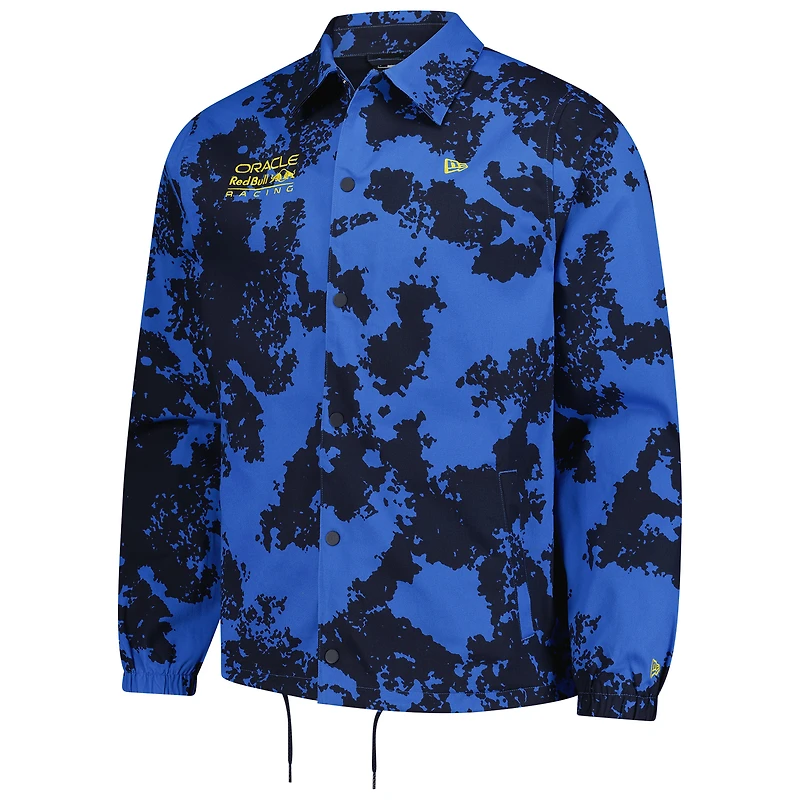Men's New Era Blue Red Bull Racing F1 Coaches Full-Snap Jacket