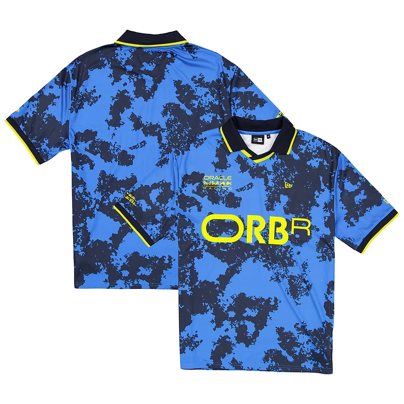 Maillot de football à col graphique Red Bull Racing bleu New Era pour homme