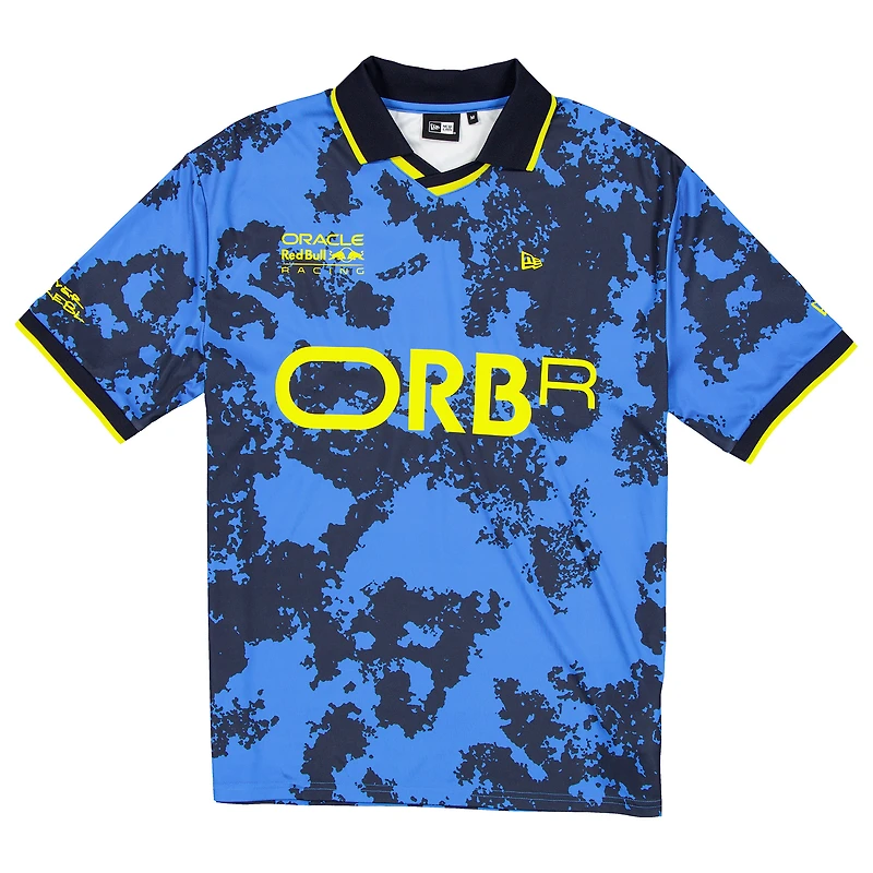 Men's New Era  Blue Red Bull Racing Graphic Collared Soccer Shirt