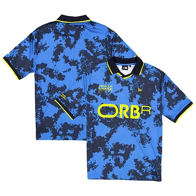 Maillot de football à col graphique Red Bull Racing bleu New Era pour homme