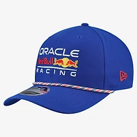 Casquette New Era Red Bull Racing bleue pour homme, modèle 9SEVENTY à cordons multiples et fermeture à pression extensible.