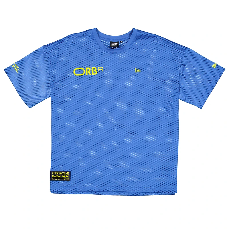 Men's New Era  Blue Red Bull Racing Oversized Graphic Mesh T-Shirt