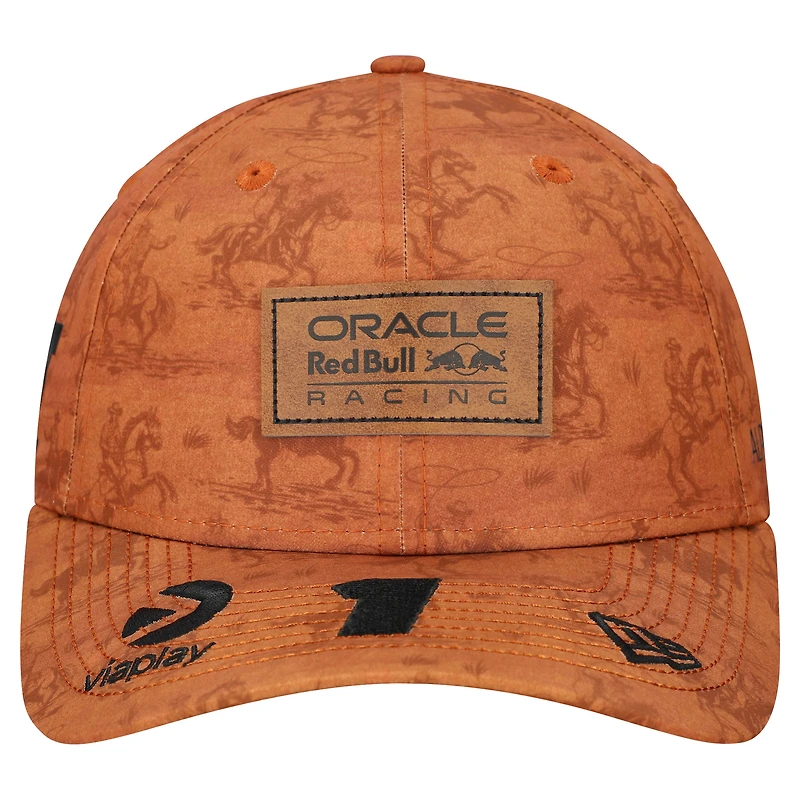 Casquette ajustable 9FORTY pour homme New Era Max Verstappen Red Bull Racing F1 Austin Driver marron