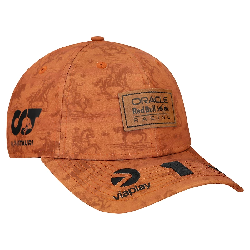 Casquette ajustable 9FORTY pour homme New Era Max Verstappen Red Bull Racing F1 Austin Driver marron