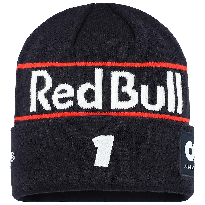 Men's New Era Max Verstappen Navy Red Bull Racing Replica Driver Cuff Knit Hat