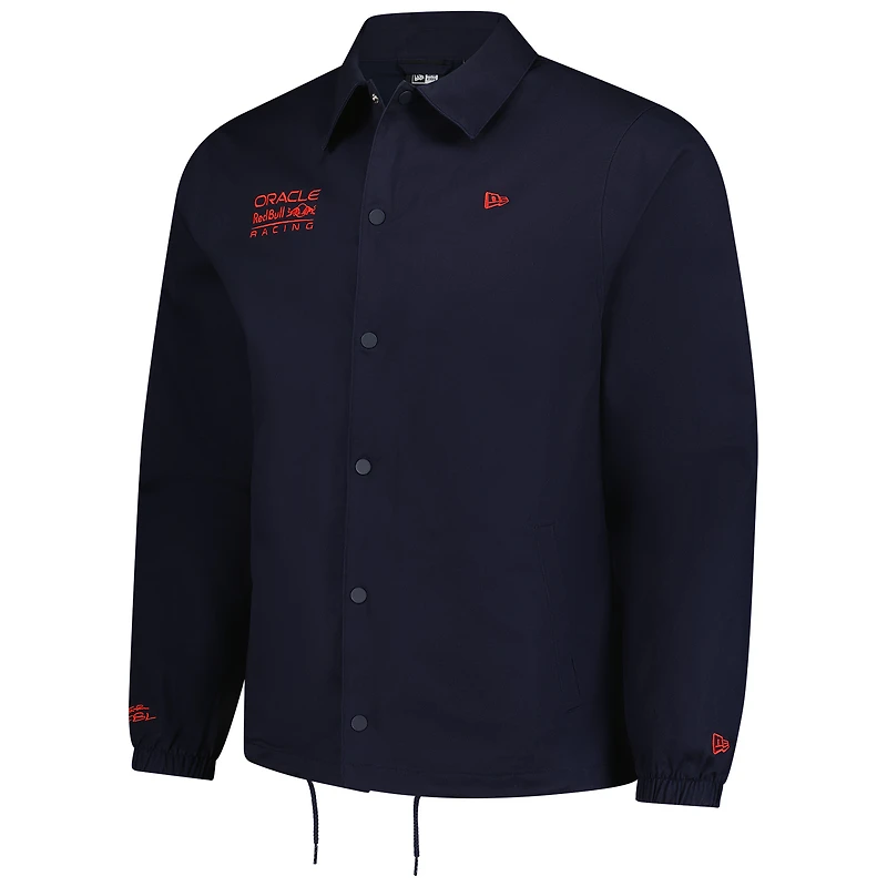 Men's New Era Navy Red Bull Racing F1 Coaches Full-Snap Jacket