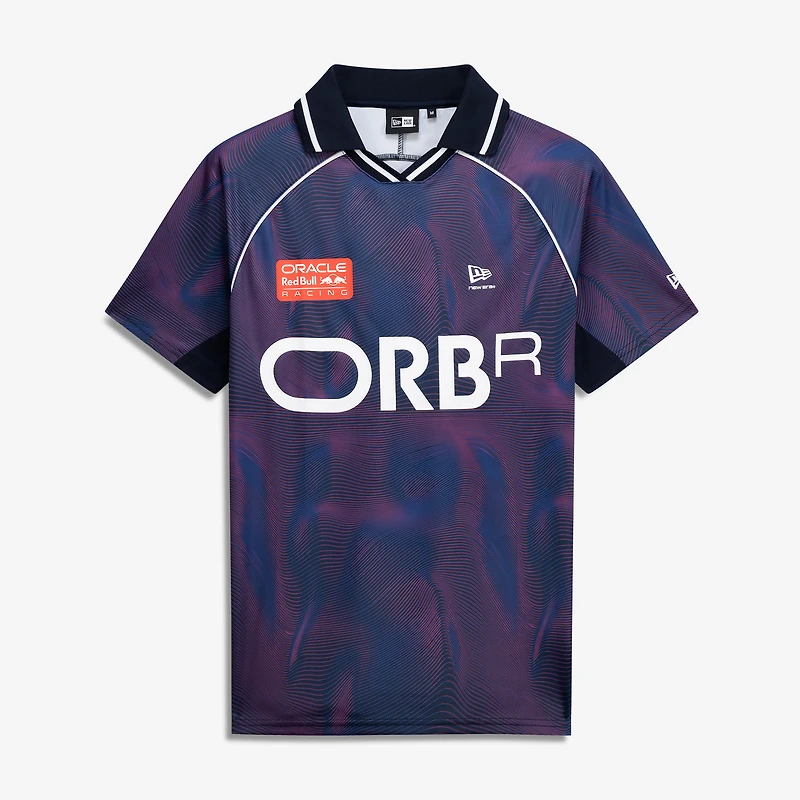 Maillot de football New Era Red Bull Racing F1 bleu marine à col en V pour homme