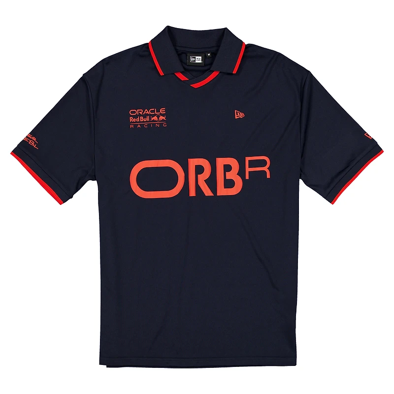 Men's New Era  Navy Red Bull Racing Graphic Collared Soccer Shirt