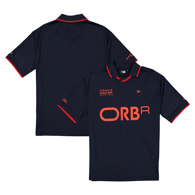 Men's New Era Navy Red Bull Racing Graphic Collared Soccer Shirt