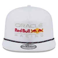 Men's New Era White Red Bull Racing Leisure Featherweight Perforated Rope Golfer Snapback Hat