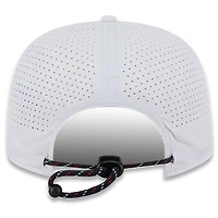 Men's New Era White Red Bull Racing Leisure Featherweight Perforated Rope Golfer Snapback Hat