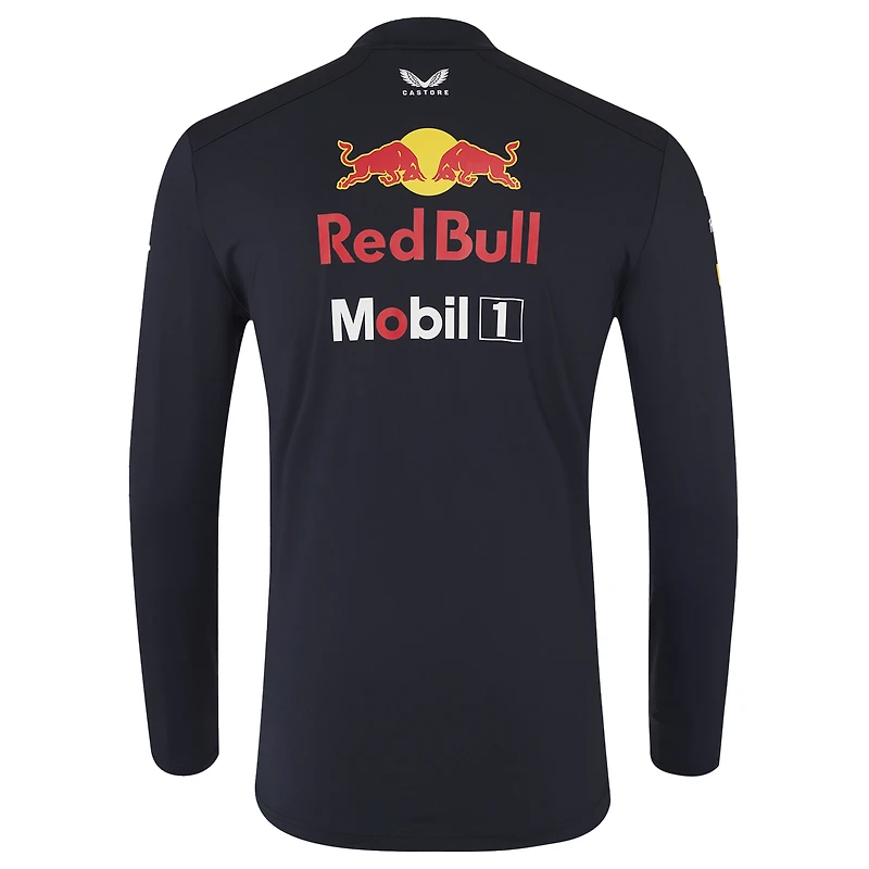 Veste intermédiaire Red Bull Racing Replica unisexe bleu marine à fermeture éclair quart de tour