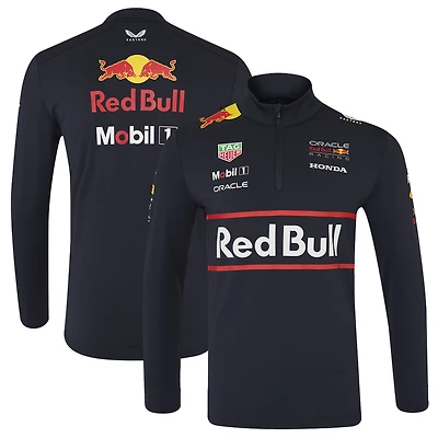 Veste intermédiaire Red Bull Racing Replica unisexe bleu marine à fermeture éclair quart de tour