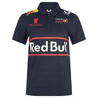 Polo pilote Red Bull Racing Max Verstappen bleu marine pour femme
