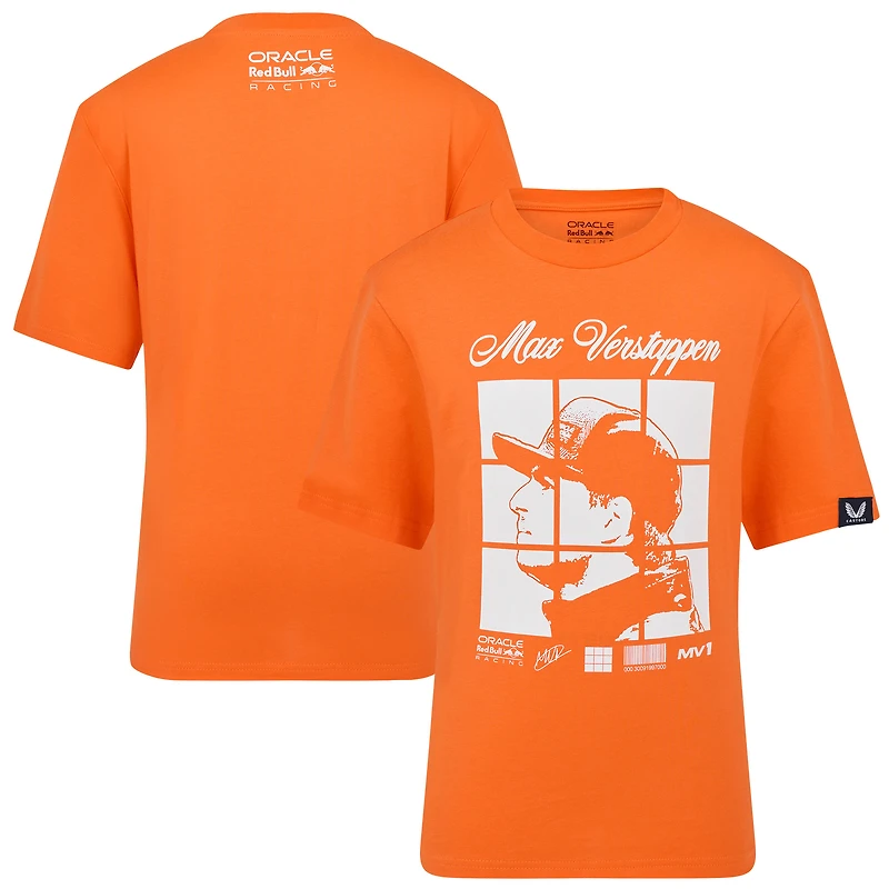 T-shirt puzzle pilote Red Bull Racing orange Max Verstappen pour jeunes