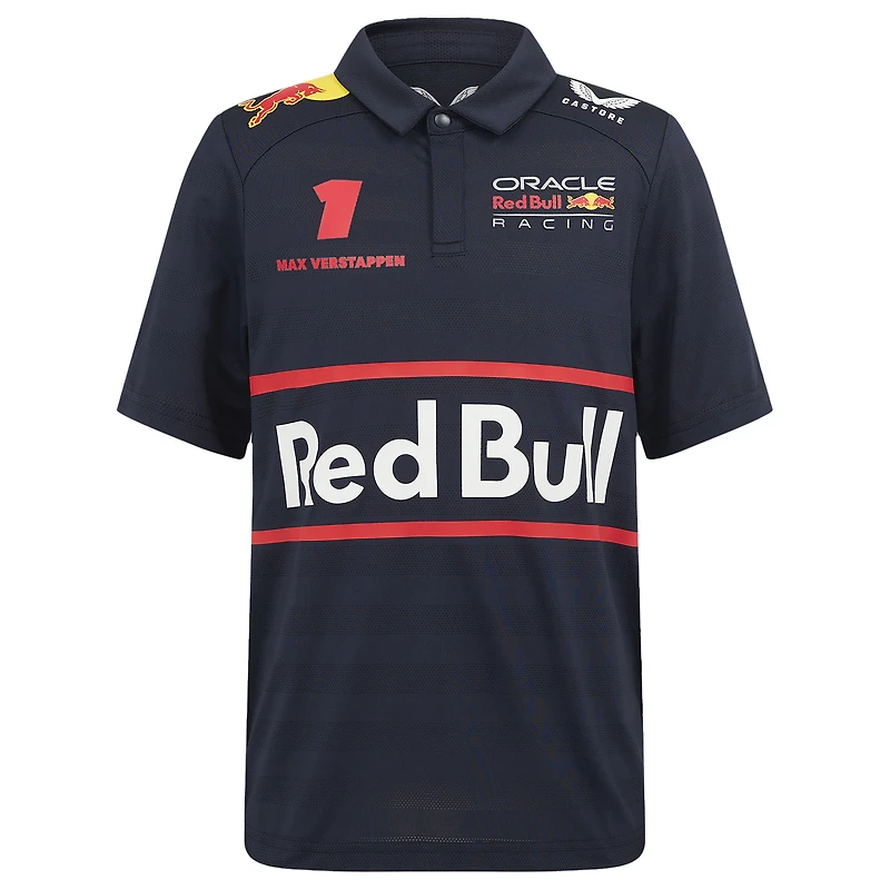 Polo pilote Red Bull Racing Max Verstappen bleu marine pour jeune