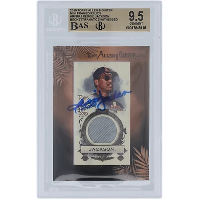Carte relique encadrée en jersey gris Topps Allen & Ginter 2019 autographiée par Reggie Jackson California Angels #MFR-RJ Beckett Fanatics, certifiée 9,5/10