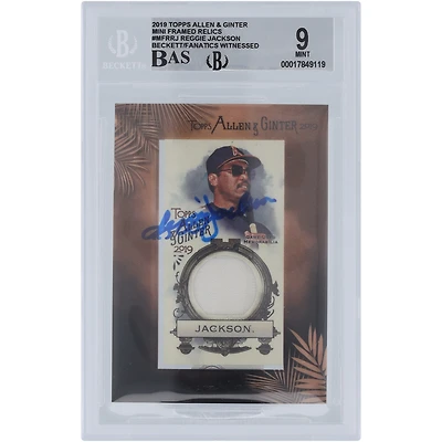 Reggie Jackson California Angels Autographié 2019 Topps Allen & Ginter Mini Encadré Maillot Blanc Relique #MFR-RJ Beckett Fanatics Témoin Authentifié /10 Carte