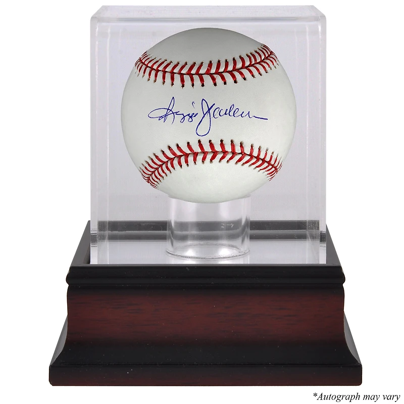 Reggie Jackson New York Yankees Vitrine de baseball et de baseball en acajou dédicacée