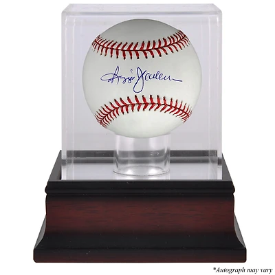 Reggie Jackson New York Yankees Vitrine de baseball et de baseball en acajou dédicacée