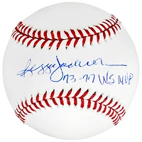 Reggie Jackson New York Yankees Baseball dédicacé avec inscription « 73/77 WS MVP »