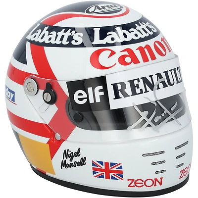 Casque Arai à l'échelle 1:2, autographié par Nigel Mansell (Williams-Renault), Grand Prix de Grande-Bretagne 1991