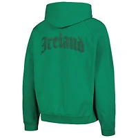 Men's Green Ireland National Team Old English Oversized Raglan Pullover Hoodie