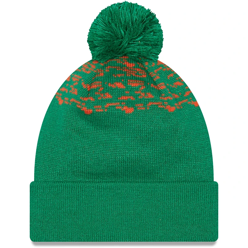Men's New Era Green Ireland National Team Marl Cuffed Knit Hat with Pom