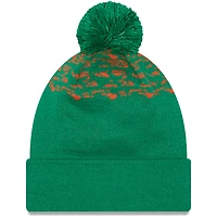 Men's New Era Green Ireland National Team Marl Cuffed Knit Hat with Pom