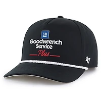 Casquette ajustable noire Richard Childress Racing Goodwrench Service Plus pour homme, modèle 1947, avec corde d'attelage