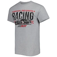 Men's Checkered Flag Heather Gray Richard Childress Racing Goodwrench Two-Sided Car T-Shirt
