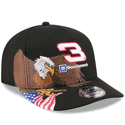 Men's New Era Black Richard Childress Racing A-Frame 9FIFTY Snapback Hat