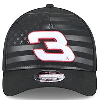 Casquette ajustable New Era noire Richard Childress Racing American Flag 9FORTY M-Crown A-Frame pour homme