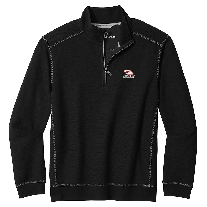 Pull Tommy Bahama noir Dale Earnhardt Montego Bay à demi-zip pour homme