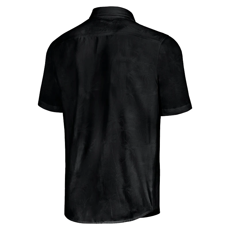 Chemise de camp boutonnée Tommy Bahama noire Richard Childress Racing Sport Coconut Point Palm Vista IslandZone pour homme