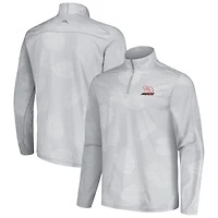Men's Tommy Bahama Gray Richard Childress Racing Delray Frond IslandZone Half-Zip Top