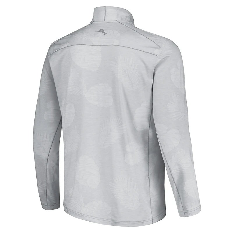 Haut zippé demi-hauteur Tommy Bahama gris Richard Childress Racing Delray Frond IslandZone pour homme