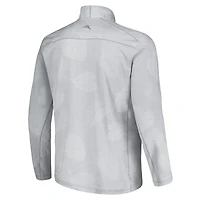 Haut zippé demi-hauteur Tommy Bahama gris Richard Childress Racing Delray Frond IslandZone pour homme