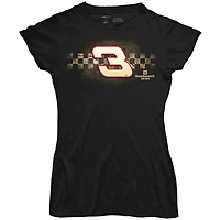 Women's Checkered Flag Black Richard Childress Racing Goodwrench T-Shirt