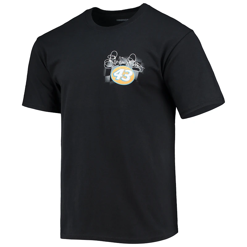 Men's Checkered Flag Black Richard Petty Crown of the King T-Shirt