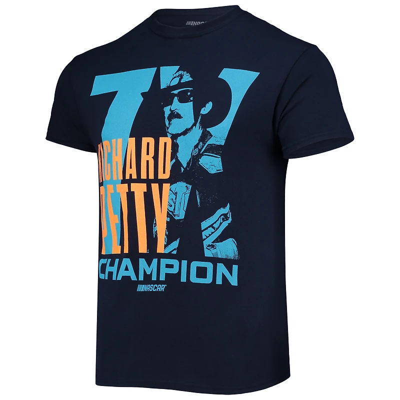 Men's Checkered Flag Navy Richard Petty 7x Champion T-Shirt