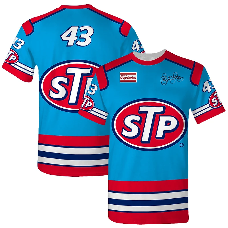 Men's Checkered Flag Sports Blue Richard Petty STP Legend Uniform T-Shirt