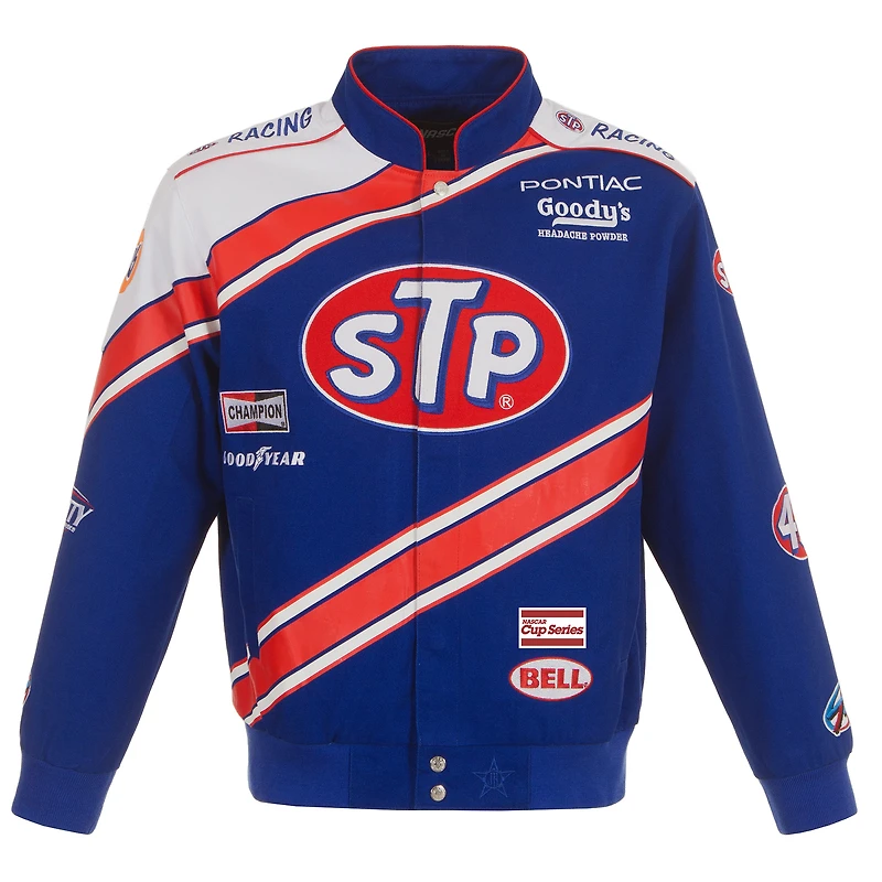 Men's JH Design Blue/White Richard Petty STP Full-Snap Twill Uniform Jacket