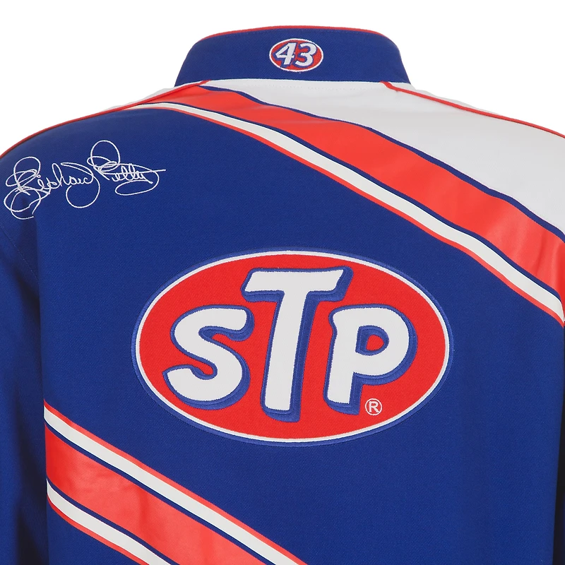 Men's JH Design Blue/White Richard Petty STP Full-Snap Twill Uniform Jacket