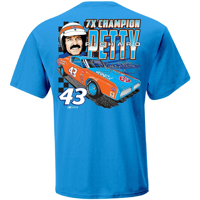 T-shirt pour homme LEGACY Motor Club Team Collection bleu Richard Petty sept fois champion