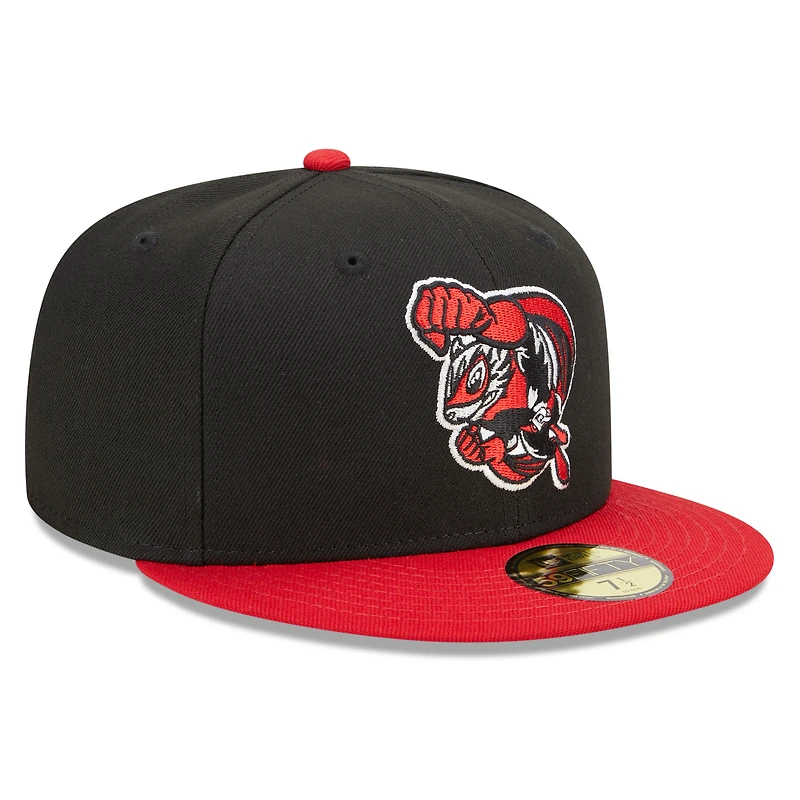 Casquette ajustée New Era Richmond Flying Squirrels Marvel x Minor League 59FIFTY pour homme, noir/rouge