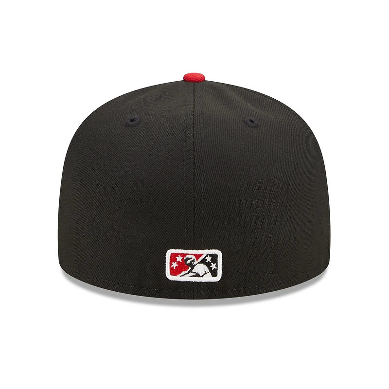 Casquette ajustée New Era Richmond Flying Squirrels Marvel x Minor League 59FIFTY pour homme, noir/rouge